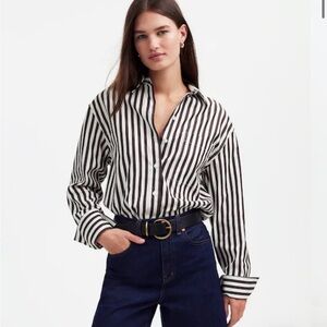 Madewell Relaxed Button-Up Shirt poplin dark carob oversized size S